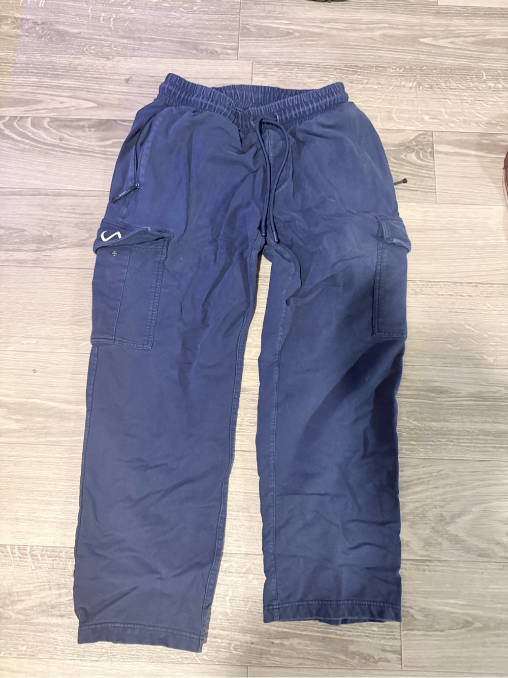 Wide Leg Cargo Jumpsuit Pants in Navy - Unbranded